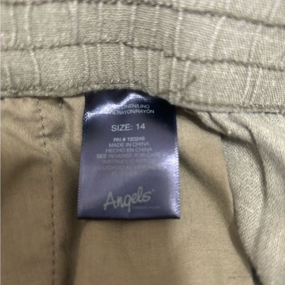 Olive Green Linen Pants - Picture 4 of 4